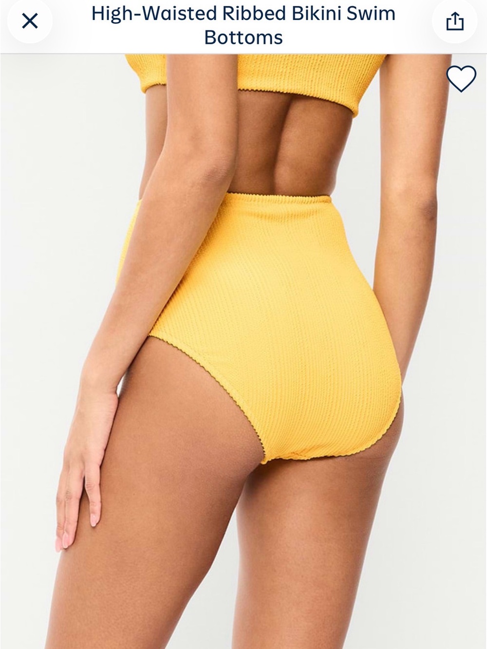 Old Navy Bright Yellow Ribbed High-Waist Bikini Set - Picture 5 of 7